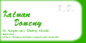 kalman domeny business card