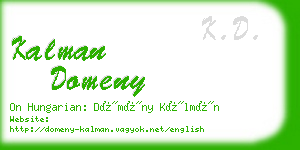 kalman domeny business card